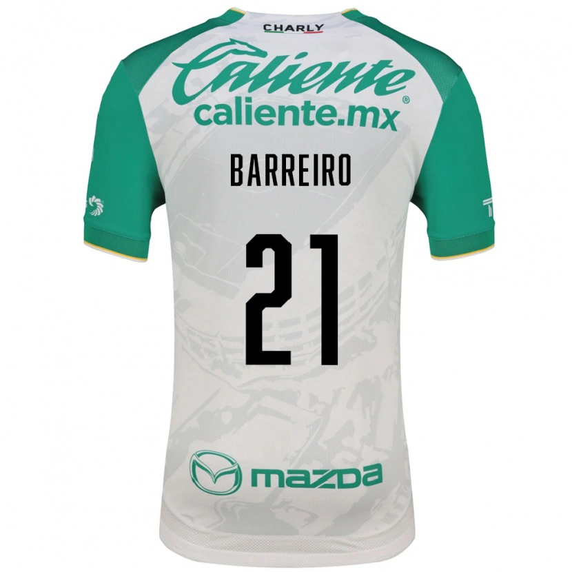 Danxen Criança Camisola Stiven Barreiro #21 Verde Claro Branco Alternativa 2026/27 Camisa