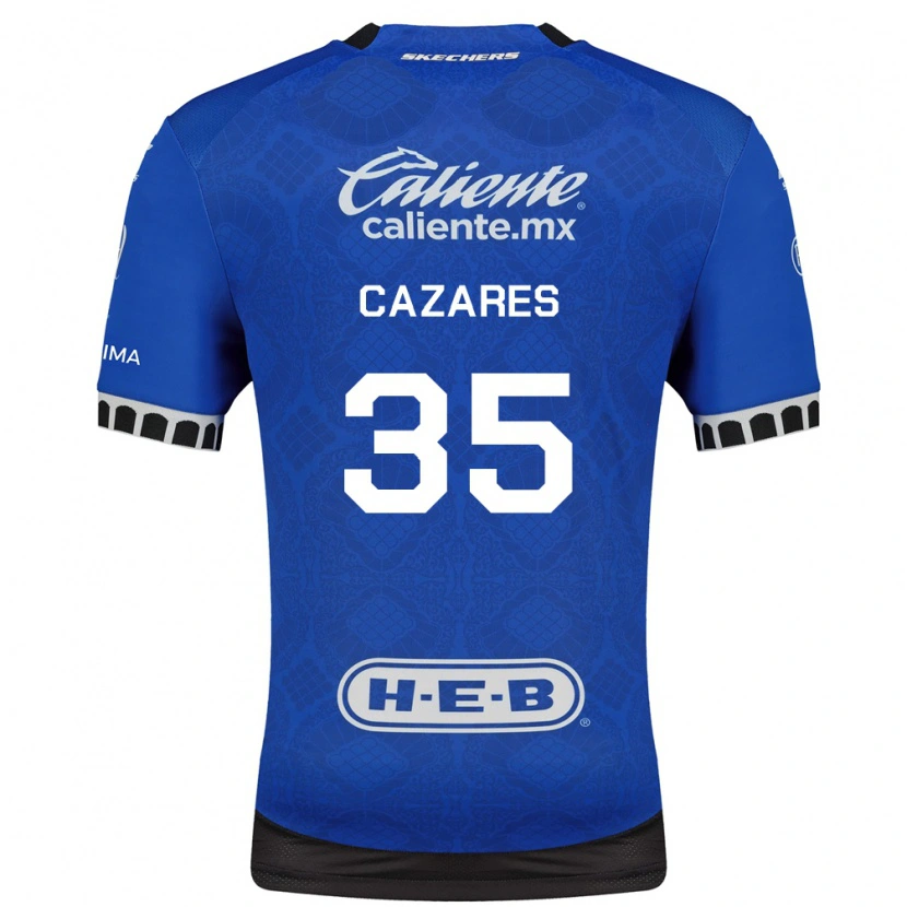 Danxen Criança Camisola Juan Cázares #35 Azul Real Branco Preto Alternativa 2026/27 Camisa