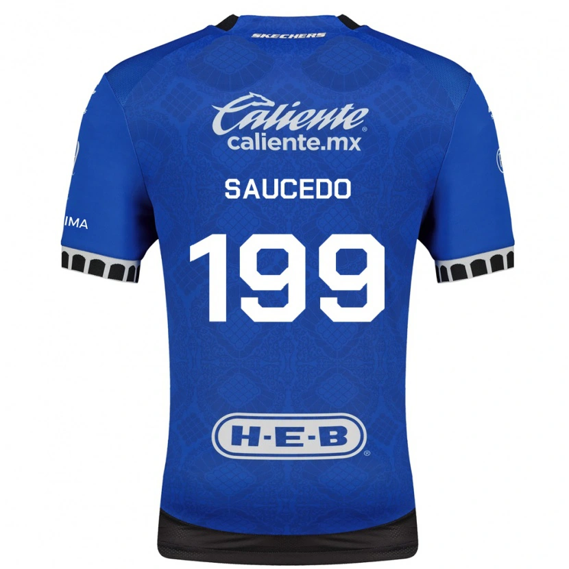 Danxen Criança Camisola Christian Saucedo #199 Azul Real Branco Preto Alternativa 2026/27 Camisa
