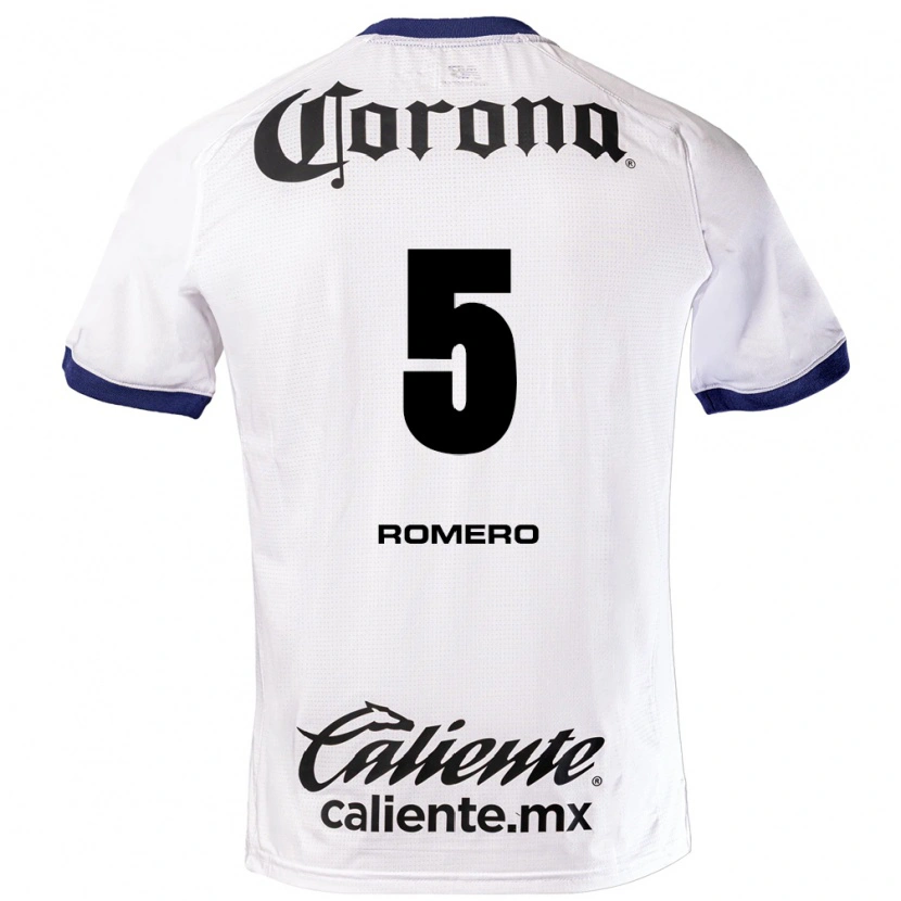 Danxen Criança Camisola Franco Romero #5 Branco Azul Preto Alternativa 2026/27 Camisa