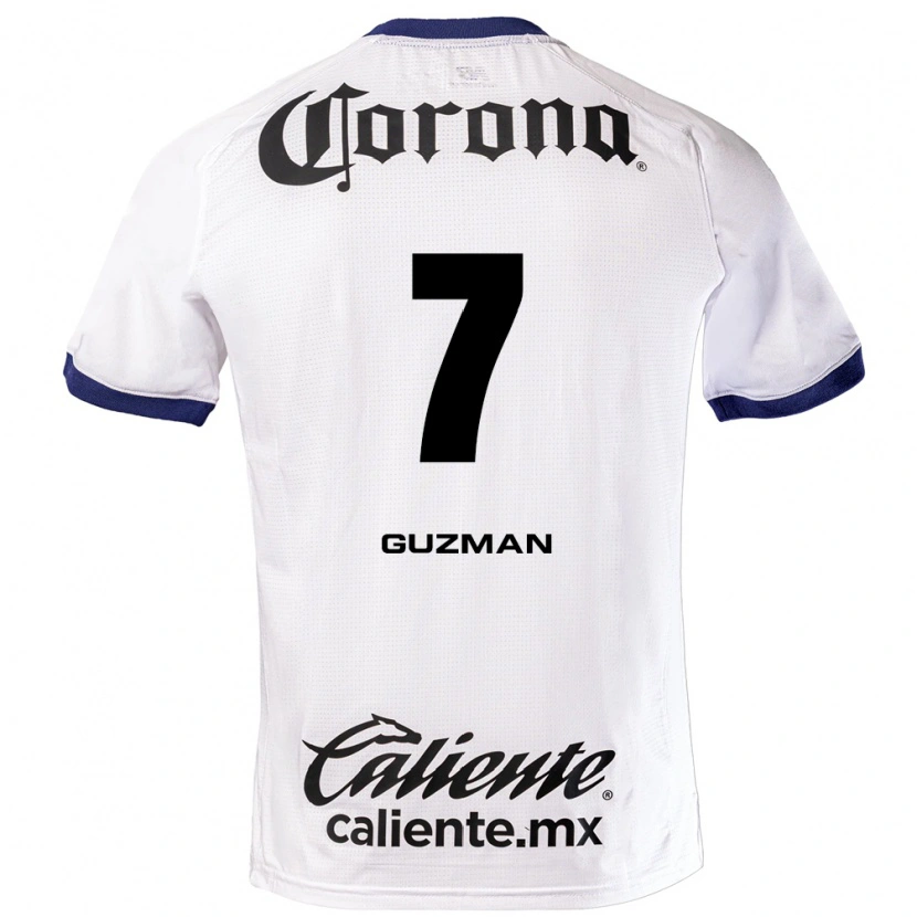 Danxen Criança Camisola Víctor Guzmán #7 Branco Azul Preto Alternativa 2026/27 Camisa