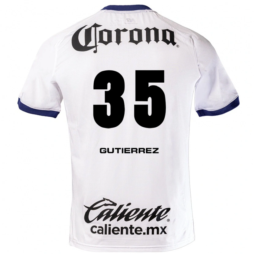 Danxen Criança Camisola Érick Gutiérrez #35 Branco Azul Preto Alternativa 2026/27 Camisa