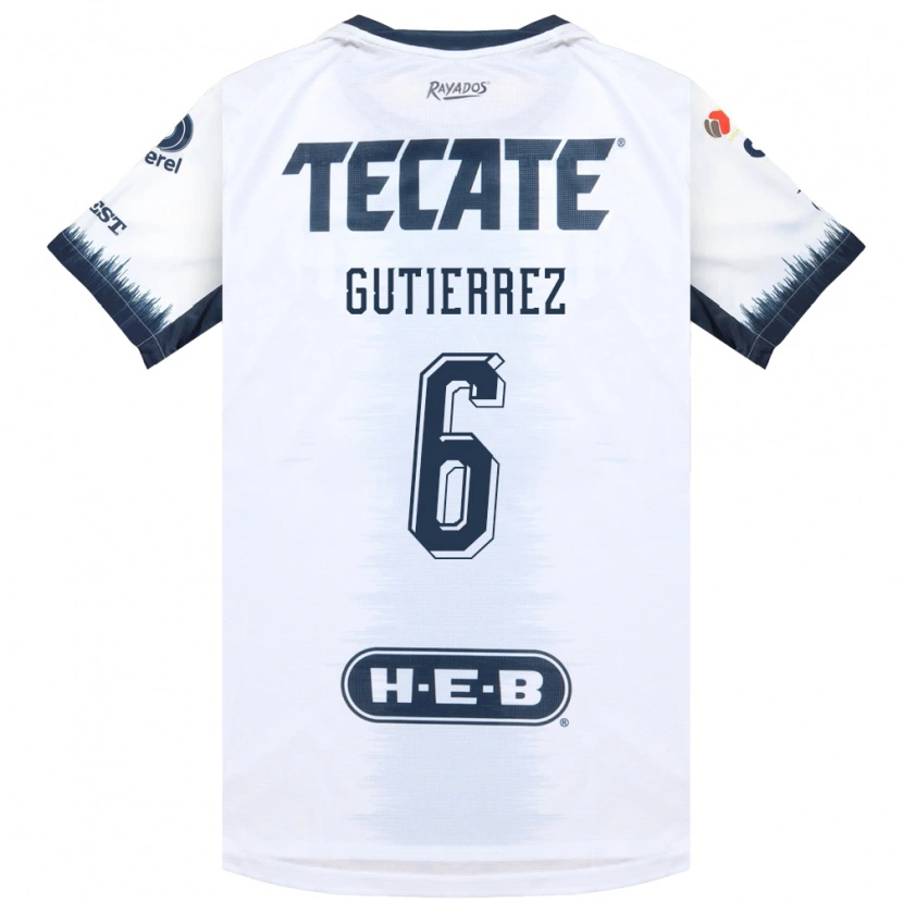 Danxen Criança Camisola Edson Gutierrez #6 Branco Azul Tinta Vermelho Alternativa 2026/27 Camisa