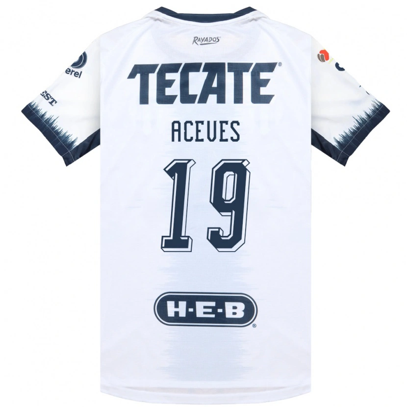 Danxen Criança Camisola Alonso Aceves #19 Branco Azul Tinta Vermelho Alternativa 2026/27 Camisa
