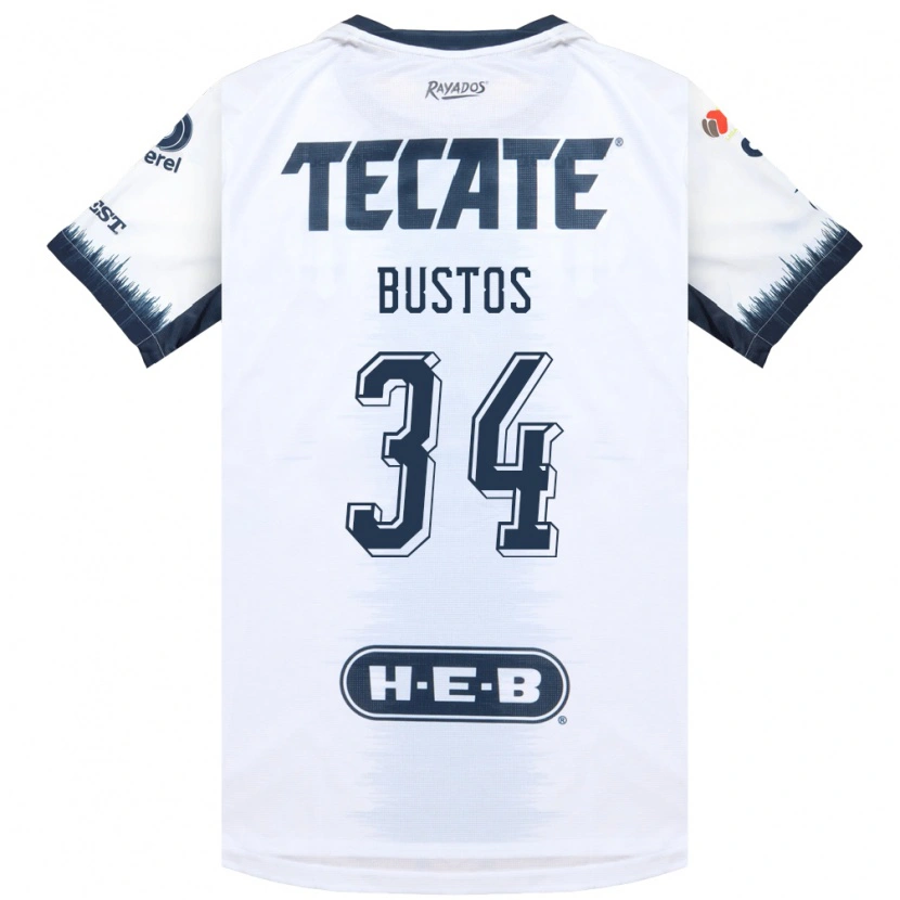 Danxen Criança Camisola César Bustos #34 Branco Azul Tinta Vermelho Alternativa 2026/27 Camisa
