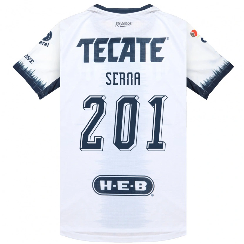 Danxen Criança Camisola Javier Serna #201 Branco Azul Tinta Vermelho Alternativa 2026/27 Camisa