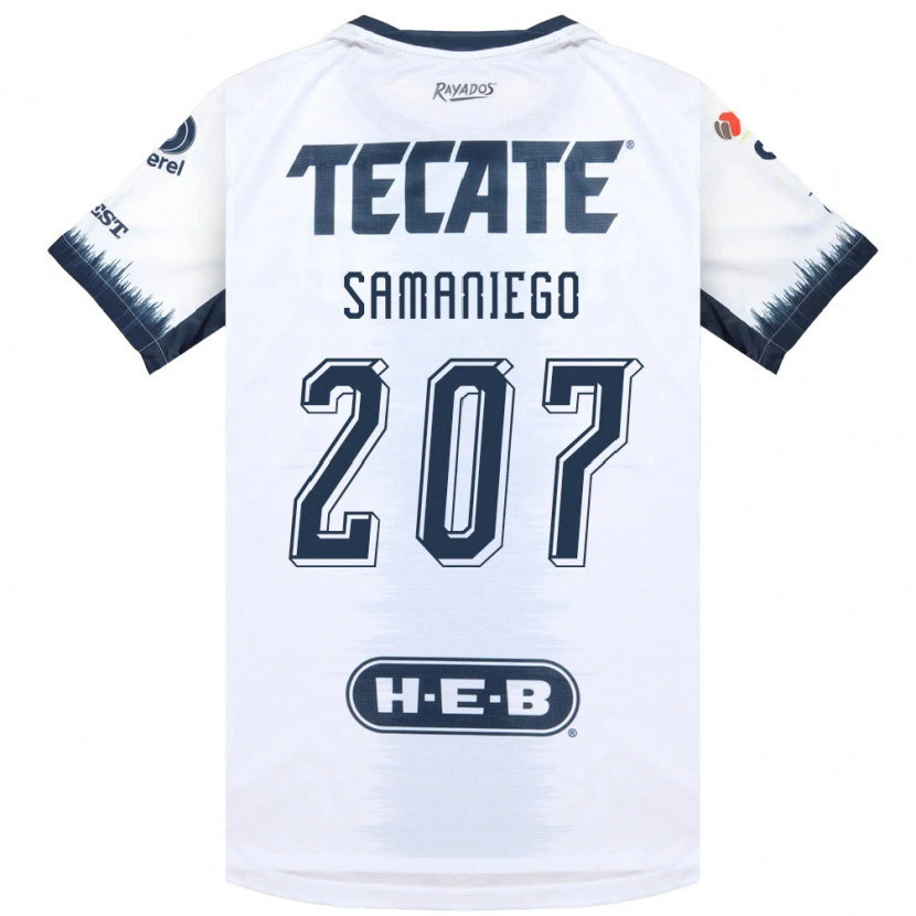 Danxen Criança Camisola Guillermo Samaniego #207 Branco Azul Tinta Vermelho Alternativa 2026/27 Camisa