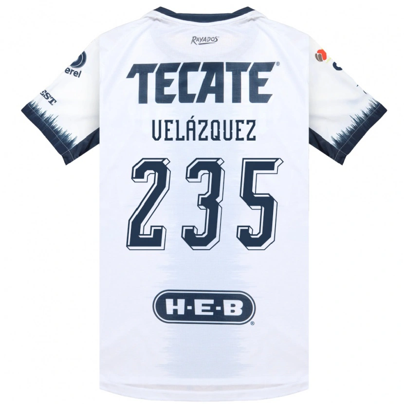 Danxen Criança Camisola Álvaro Velázquez #235 Branco Azul Tinta Vermelho Alternativa 2026/27 Camisa