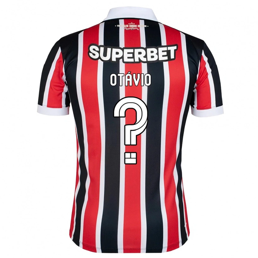 Danxen Criança Camisola Otávio Polin Garcia #0 Vermelho Branco Preto Alternativa 2026/27 Camisa