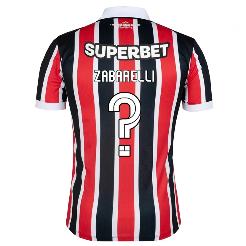 Danxen Criança Camisola Gustavo Zabarelli #0 Vermelho Branco Preto Alternativa 2026/27 Camisa