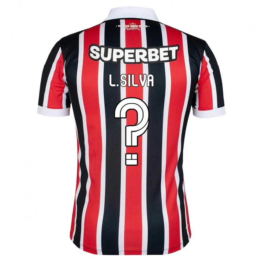 Danxen Criança Camisola Luan Silva #0 Vermelho Branco Preto Alternativa 2026/27 Camisa