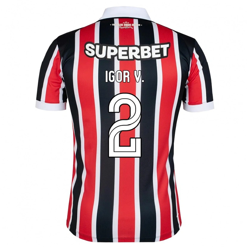 Danxen Criança Camisola Igor Vinicius #2 Vermelho Branco Preto Alternativa 2026/27 Camisa