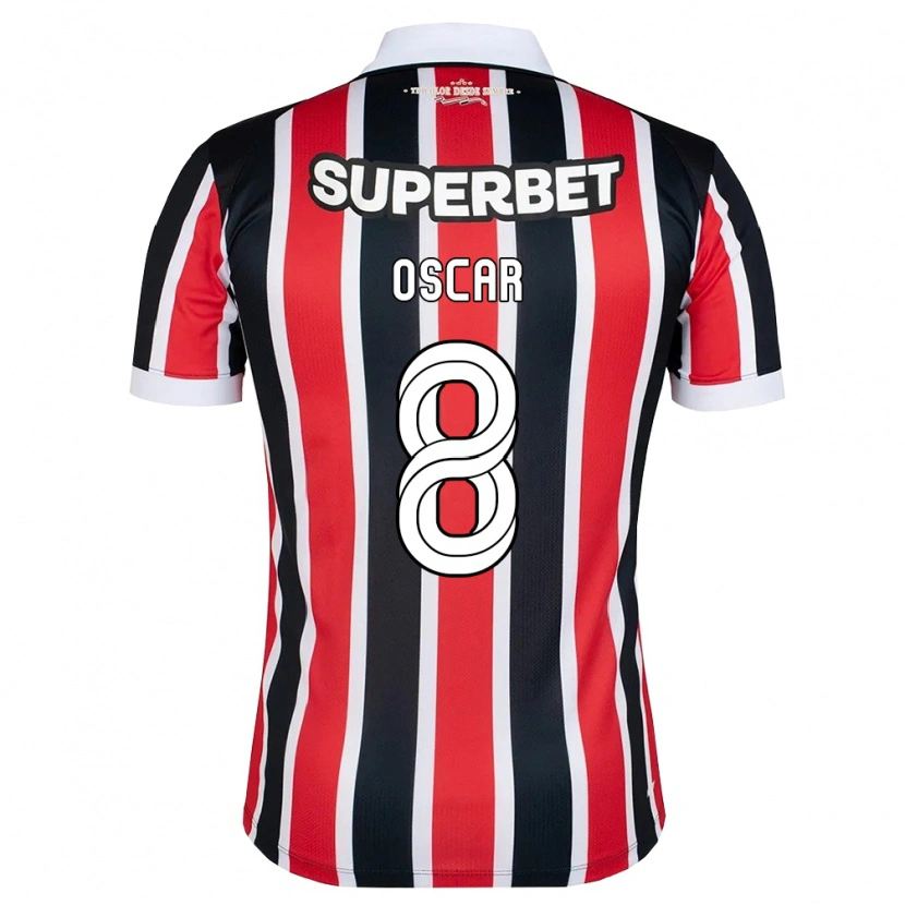 Danxen Criança Camisola Oscar #8 Vermelho Branco Preto Alternativa 2026/27 Camisa