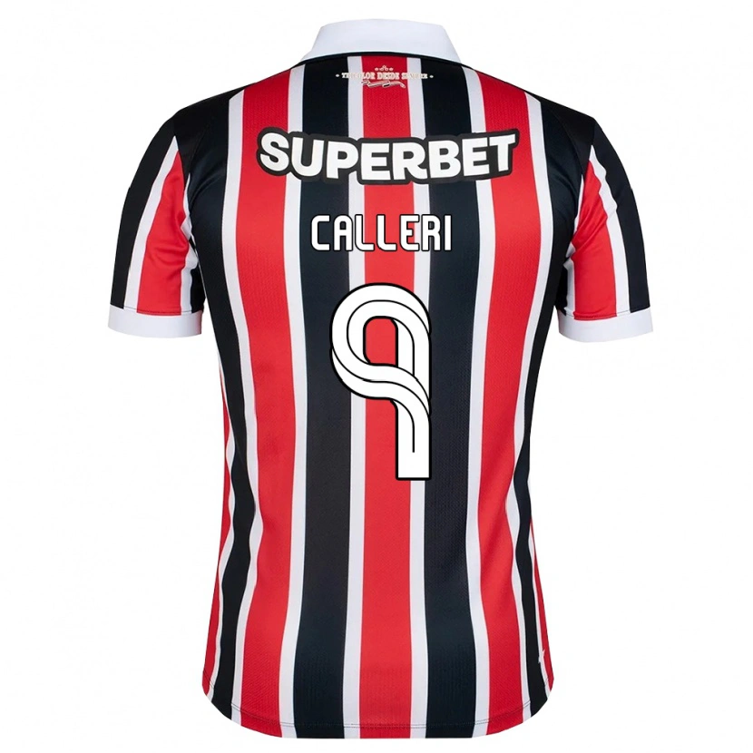 Danxen Criança Camisola Jonathan Calleri #9 Vermelho Branco Preto Alternativa 2026/27 Camisa