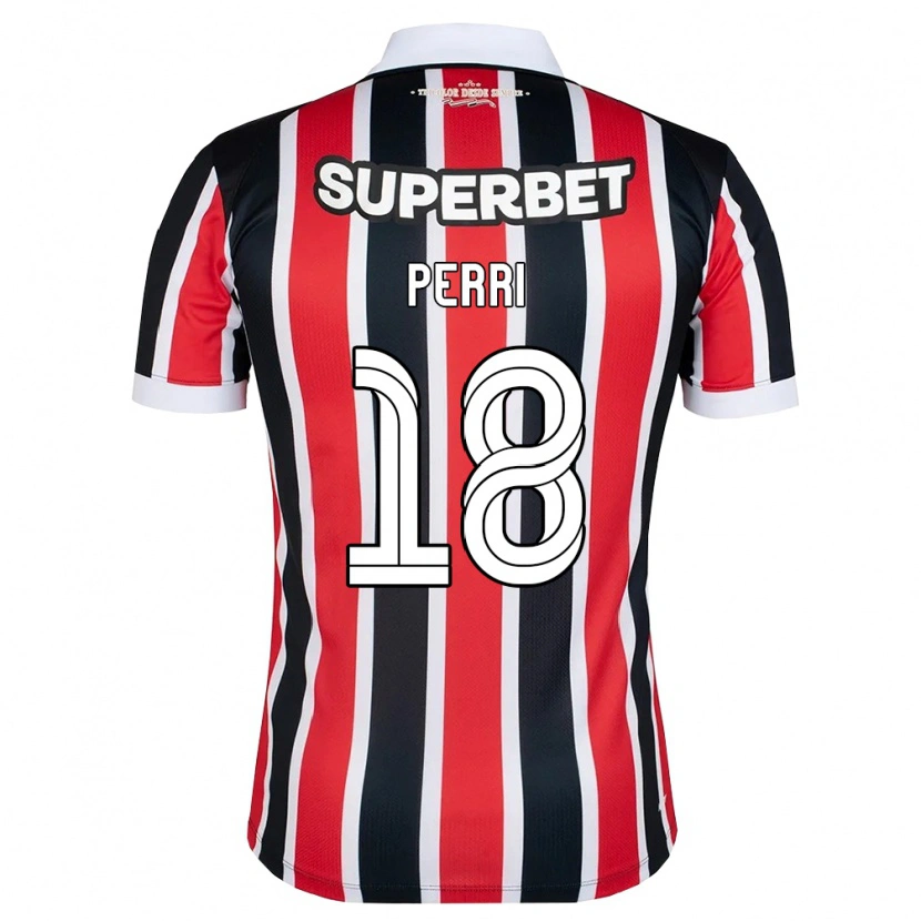 Danxen Criança Camisola Lucas Perri #18 Vermelho Branco Preto Alternativa 2026/27 Camisa