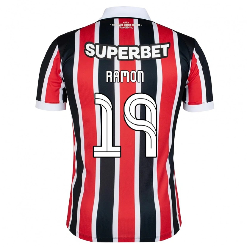 Danxen Criança Camisola Lucas Ramon #19 Vermelho Branco Preto Alternativa 2026/27 Camisa