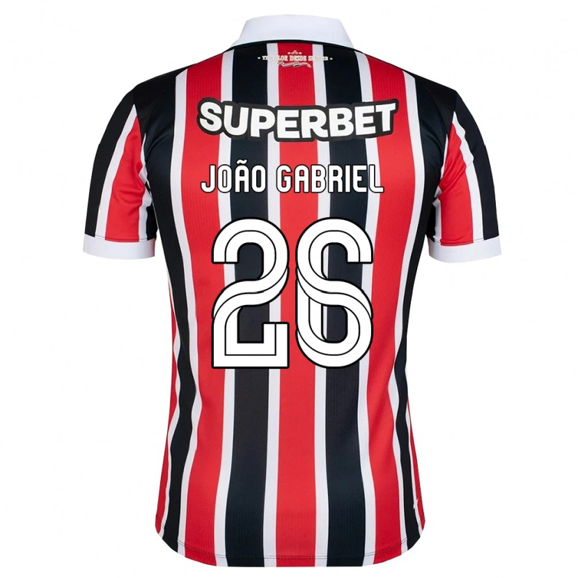 Danxen Criança Camisola João Gabriel #26 Vermelho Branco Preto Alternativa 2026/27 Camisa