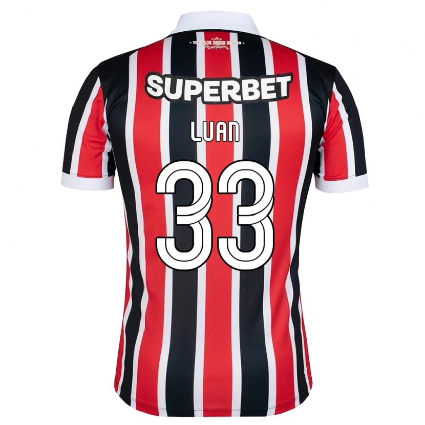 Danxen Criança Camisola Luan Vinicius Da Silva Santos #33 Vermelho Branco Preto Alternativa 2026/27 Camisa