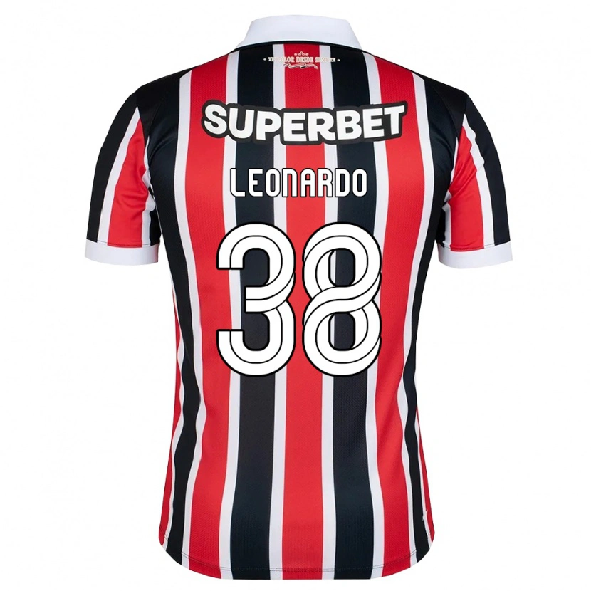 Danxen Criança Camisola Hugo Leonardo #38 Vermelho Branco Preto Alternativa 2026/27 Camisa