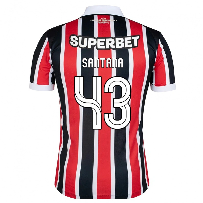 Danxen Criança Camisola Gustavo Santana #43 Vermelho Branco Preto Alternativa 2026/27 Camisa