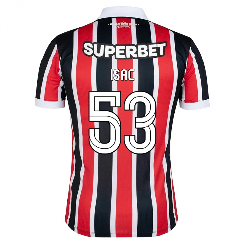Danxen Criança Camisola Isac Silvestre Da Silva #53 Vermelho Branco Preto Alternativa 2026/27 Camisa