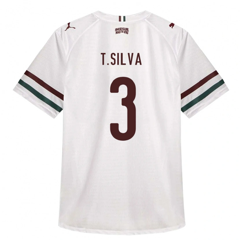 Danxen Criança Camisola Thiago Silva #3 Branco Verde Borgonha Alternativa 2026/27 Camisa