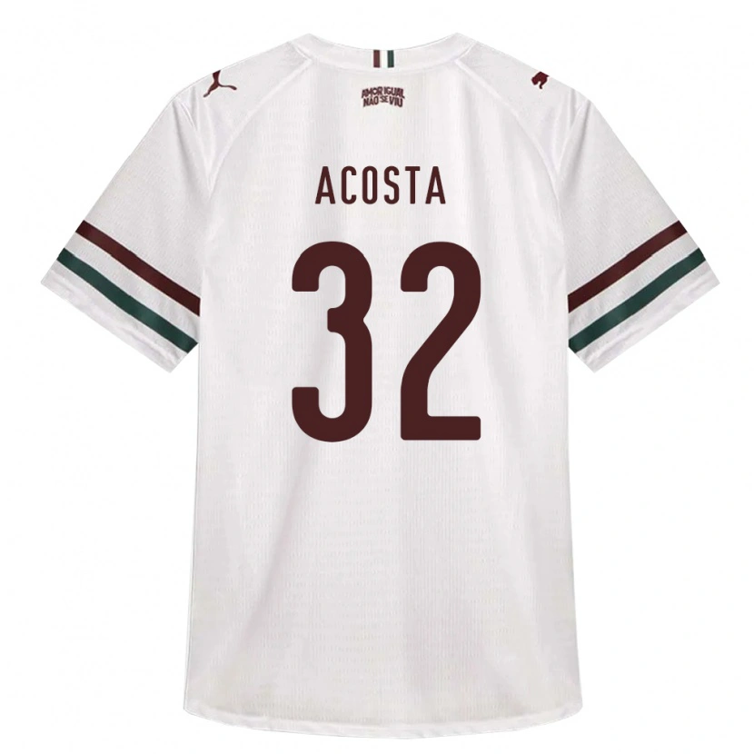 Danxen Criança Camisola Luciano Acosta #32 Branco Verde Borgonha Alternativa 2026/27 Camisa