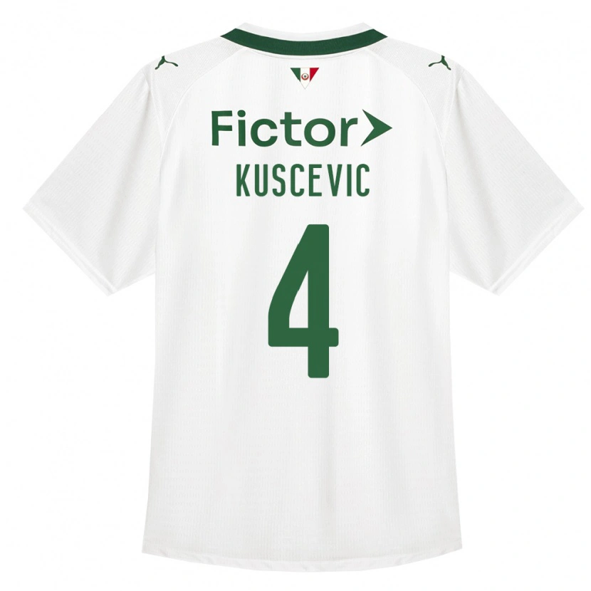 Danxen Criança Camisola Benjamin Kuscevic #4 Verde Branco Alternativa 2026/27 Camisa