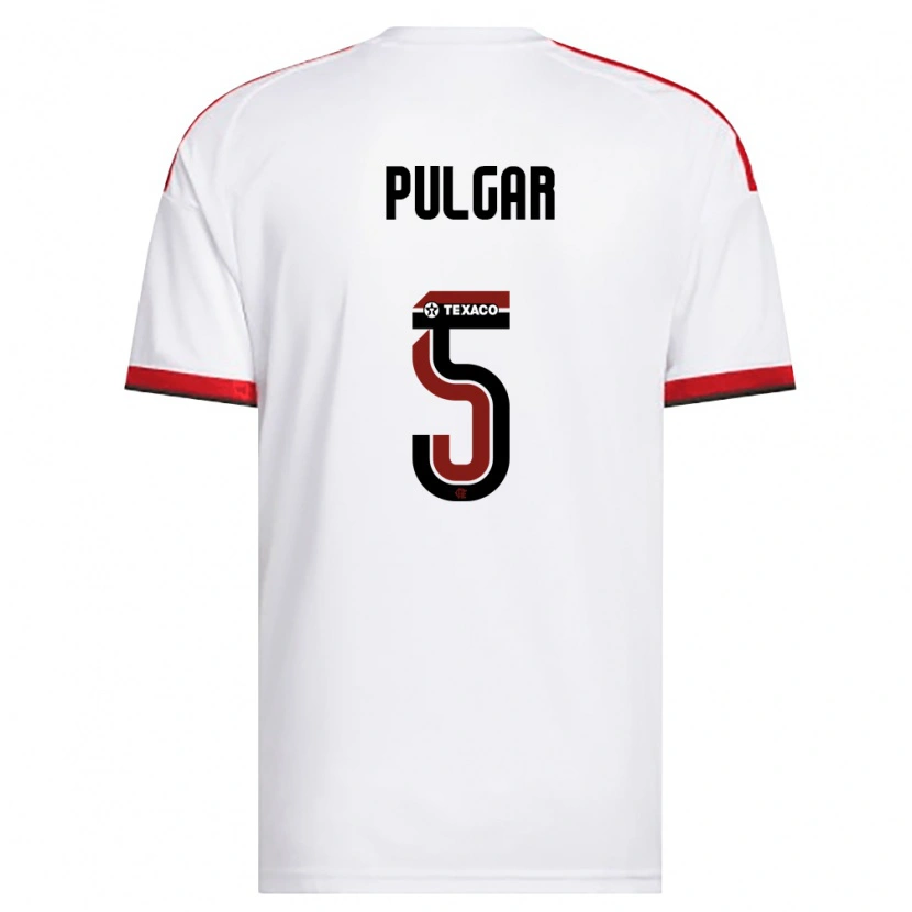 Danxen Criança Camisola Erick Pulgar #5 Branco Vermelho Preto Alternativa 2026/27 Camisa