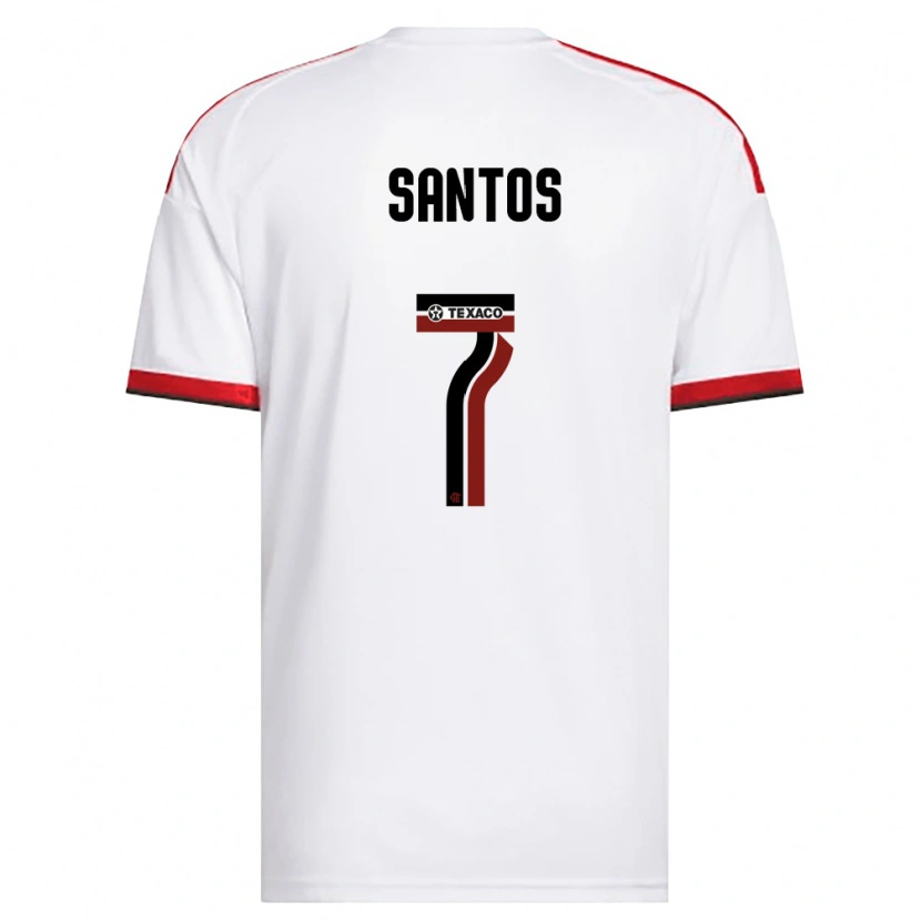 Danxen Criança Camisola Alan Santos #7 Branco Vermelho Preto Alternativa 2026/27 Camisa