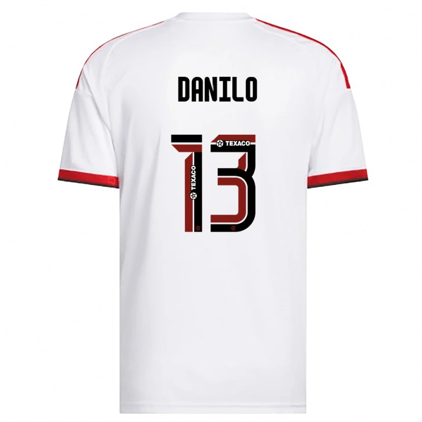 Danxen Criança Camisola Danilo Luiz Da Silva #13 Branco Vermelho Preto Alternativa 2026/27 Camisa