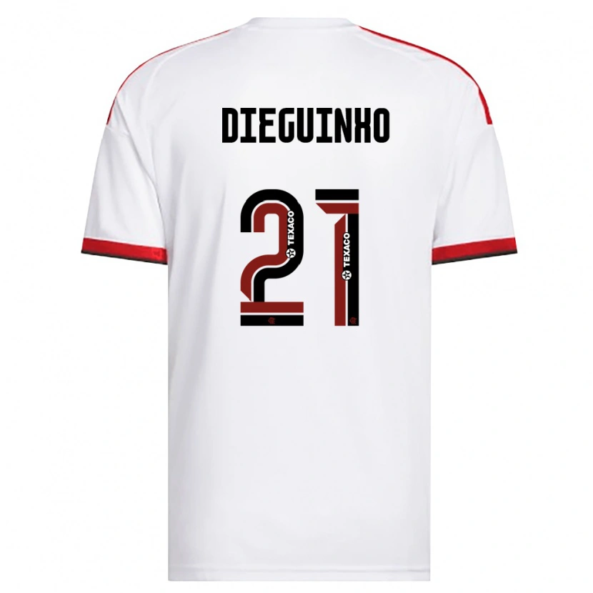 Danxen Criança Camisola Diego Guimarães Das Neves #21 Branco Vermelho Preto Alternativa 2026/27 Camisa