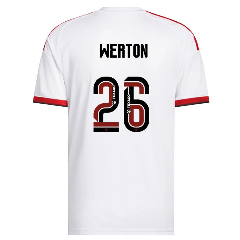 Danxen Criança Camisola Werton #26 Branco Vermelho Preto Alternativa 2026/27 Camisa