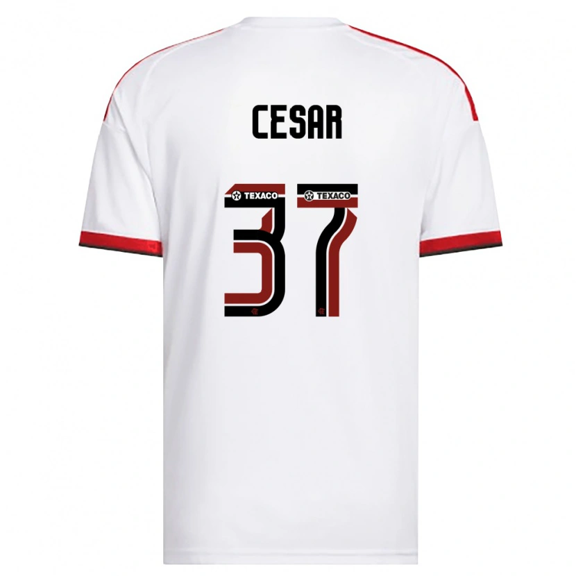 Danxen Criança Camisola Cesar #37 Branco Vermelho Preto Alternativa 2026/27 Camisa