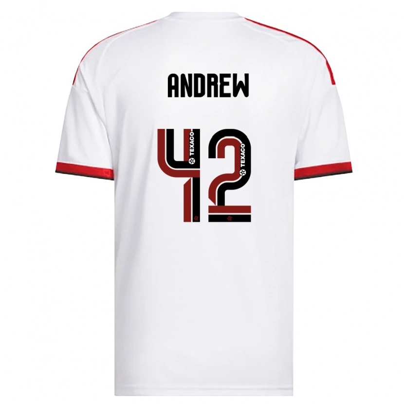 Danxen Criança Camisola Andrew Da Silva Ventura #42 Branco Vermelho Preto Alternativa 2026/27 Camisa
