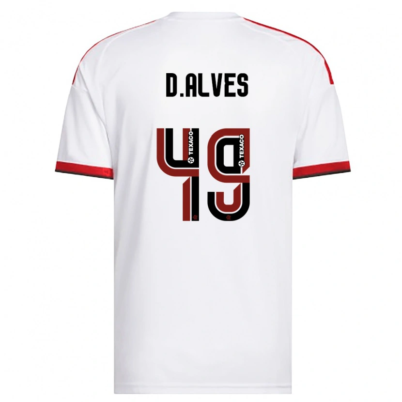 Danxen Criança Camisola Dyogo Alves #49 Branco Vermelho Preto Alternativa 2026/27 Camisa