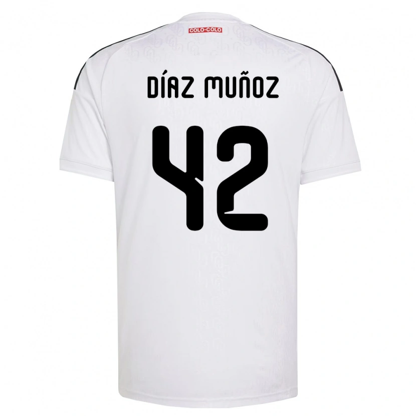 Danxen Homem Camisola Cristian Díaz Muñoz #42 Branco Preto Principal 2026/27 Camisa