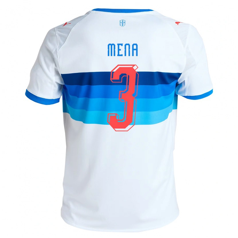 Danxen Homem Camisola Eugenio Mena #3 Branco Azul Celeste Principal 2026/27 Camisa