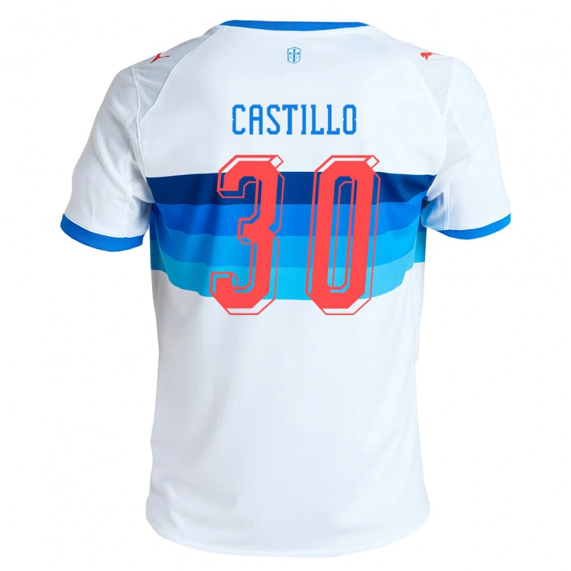 Danxen Homem Camisola Nicolas Castillo #30 Branco Azul Celeste Principal 2026/27 Camisa