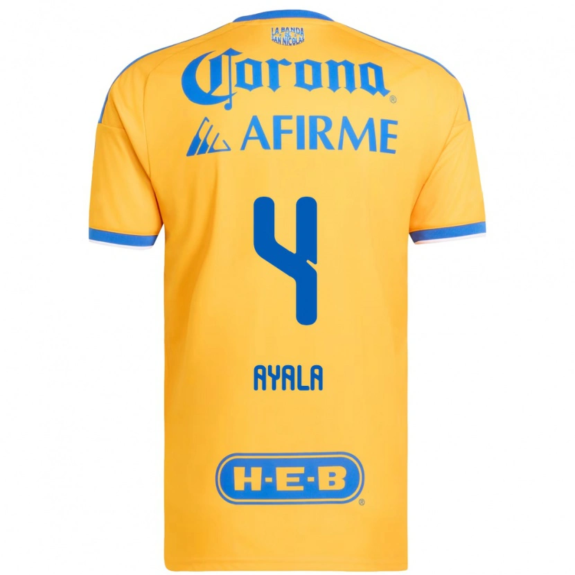 Danxen Homem Camisola Hugo Ayala #4 Amarelo Azul Principal 2026/27 Camisa