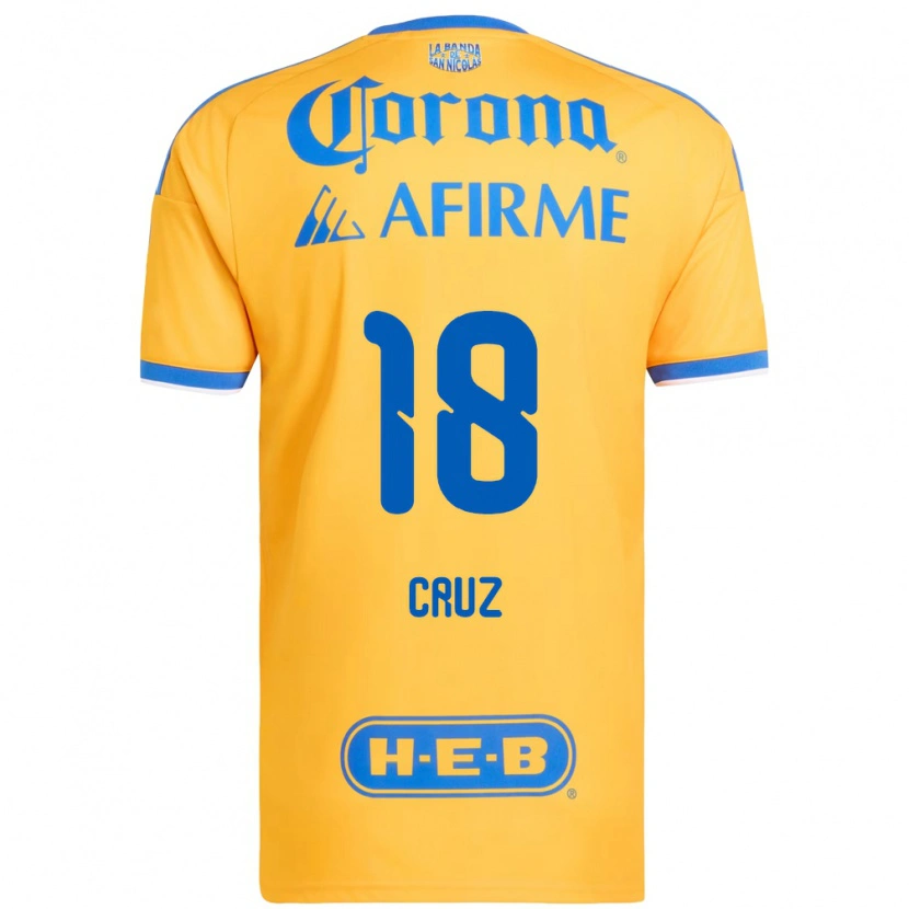 Danxen Homem Camisola Belen Cruz #18 Amarelo Azul Principal 2026/27 Camisa