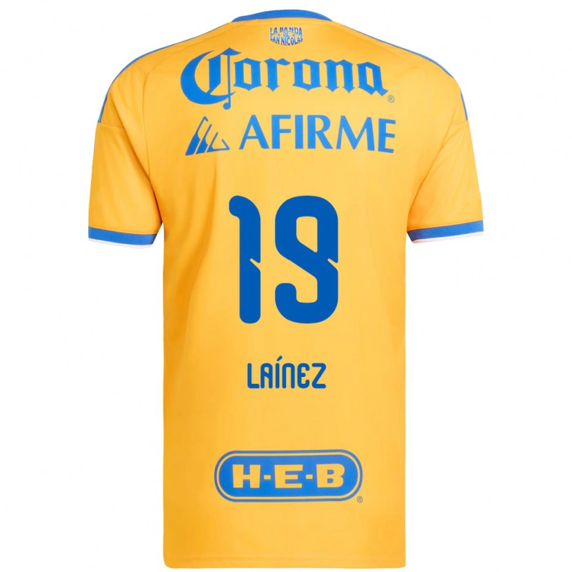 Danxen Homem Camisola Mauro Laínez #19 Amarelo Azul Principal 2026/27 Camisa
