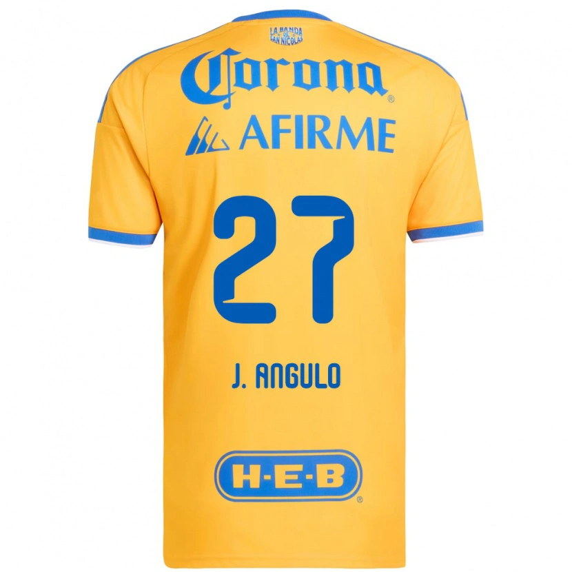 Danxen Homem Camisola Jesús Angulo #27 Amarelo Azul Principal 2026/27 Camisa