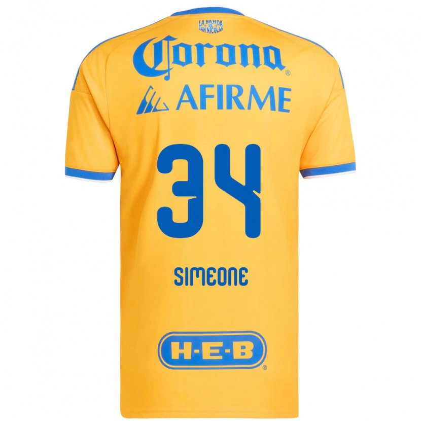 Danxen Homem Camisola Henrique Simeone #34 Amarelo Azul Principal 2026/27 Camisa