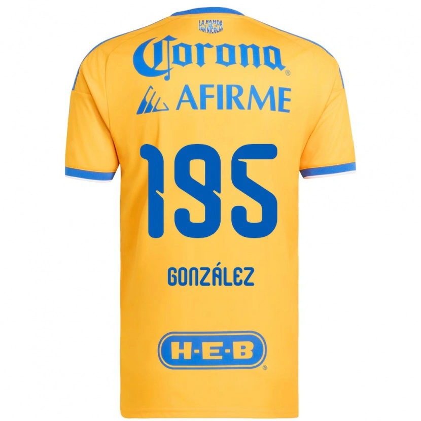 Danxen Homem Camisola Germán González #195 Amarelo Azul Principal 2026/27 Camisa