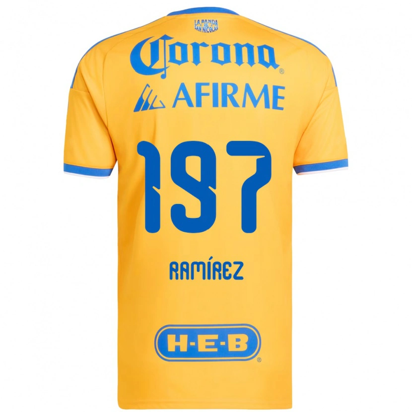 Danxen Homem Camisola Ángel Ramírez #197 Amarelo Azul Principal 2026/27 Camisa
