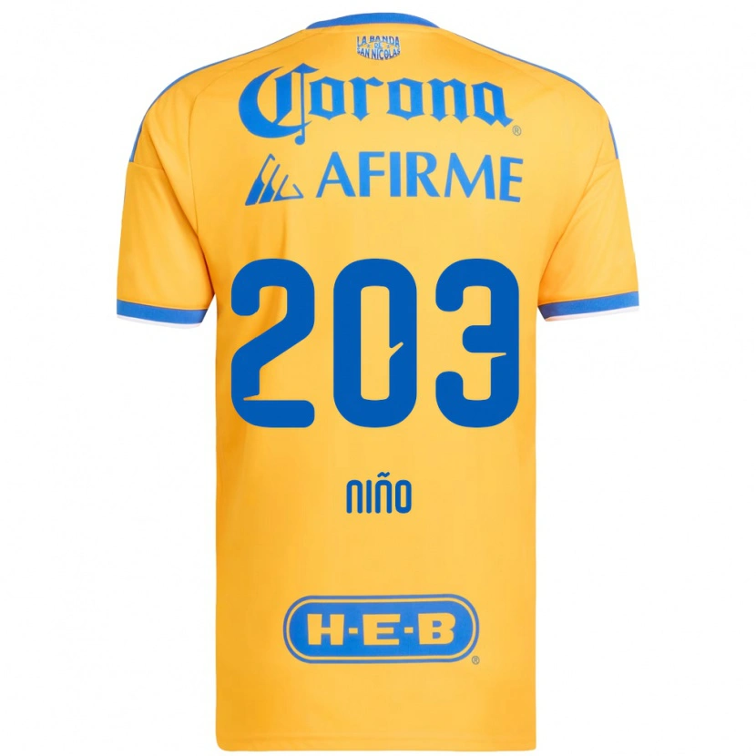 Danxen Homem Camisola Fernando Niño #203 Amarelo Azul Principal 2026/27 Camisa