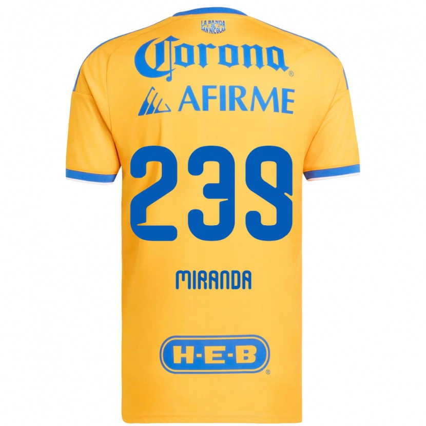 Danxen Homem Camisola Jesús Miranda #239 Amarelo Azul Principal 2026/27 Camisa