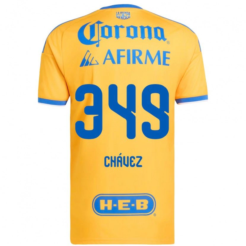 Danxen Homem Camisola Jorge Chávez #349 Amarelo Azul Principal 2026/27 Camisa