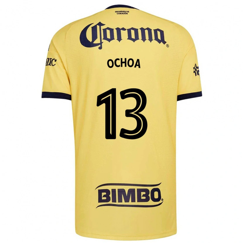 Danxen Homem Camisola Guillermo Ochoa #13 Amarelo Vermelho Preto Principal 2026/27 Camisa